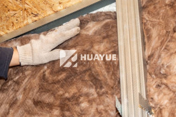 fiberglass batt insulation close-up