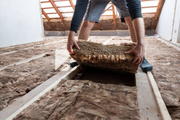 A newly insulated attic with fresh, clean material