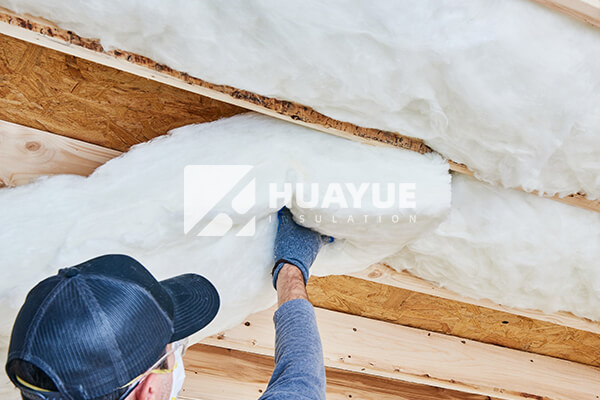 Glass wool insulation in residential building