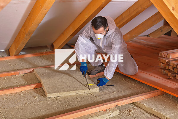 rock wool attic insulation in a home