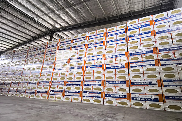Rock wool insulation in warehouse storage