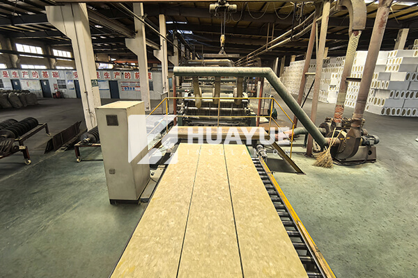 Rock wool insulation being manufactured