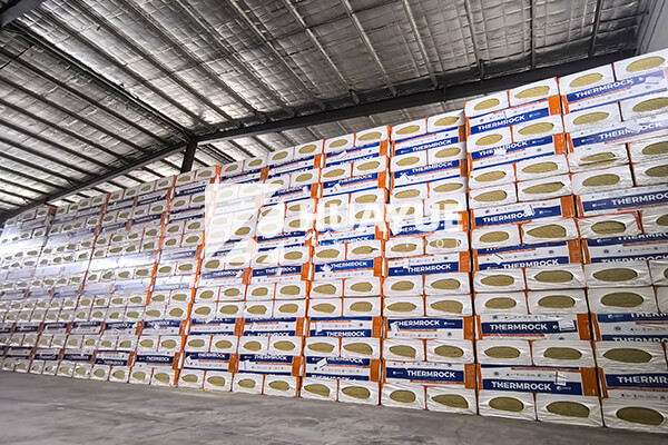 Rock wool insulation product in warehouse
