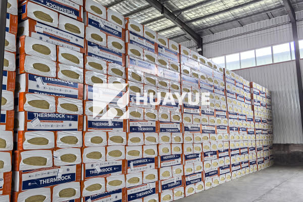 Rock wool insulation product in warehouse