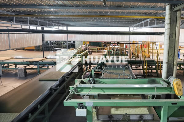 Rock wool insulation in production