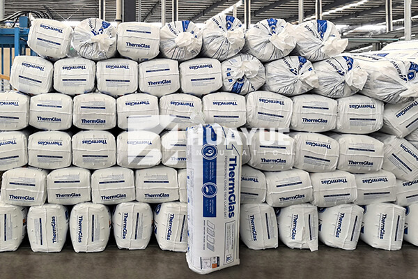 warehouse with faced insulation bundles