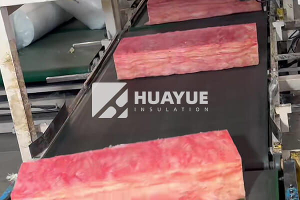 factory production scene with insulation batts