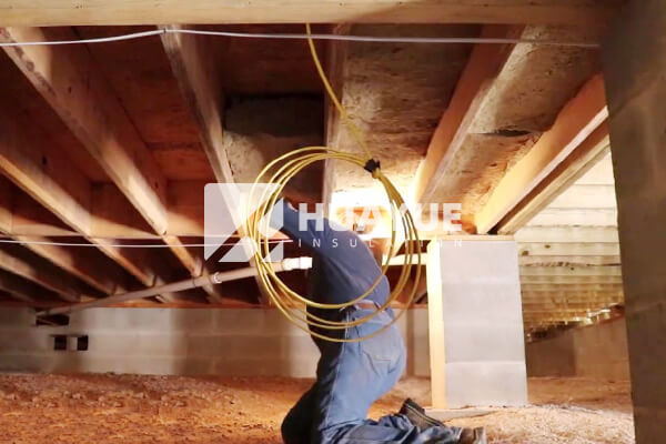 rockwool installed in crawl space