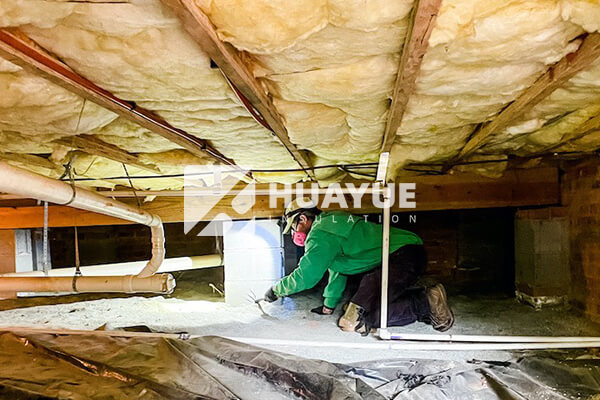fiberglass insulation crawl space application