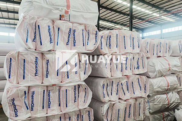 fiberglass insulation in warehouse