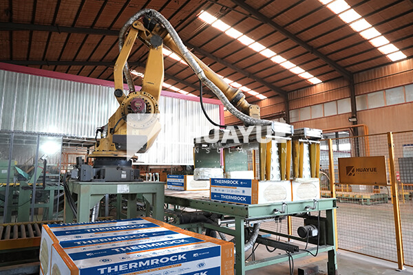 production line for mineral wool