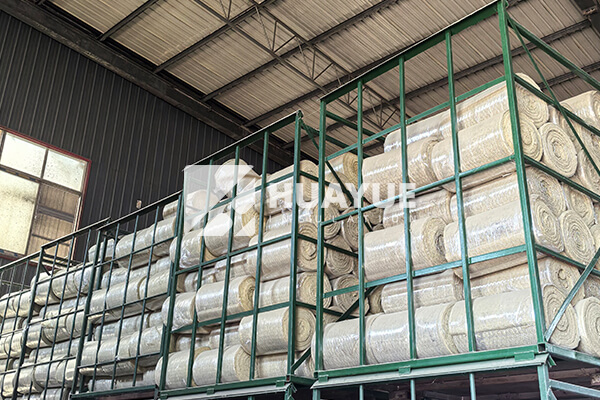 Warehouse storage of rock wool