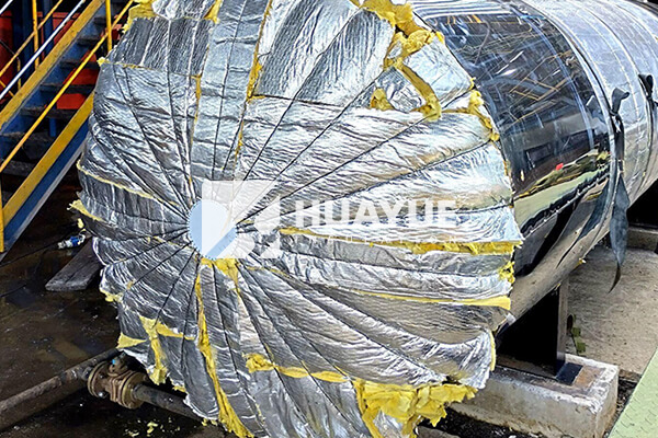 foil faced insulation applied on tanks