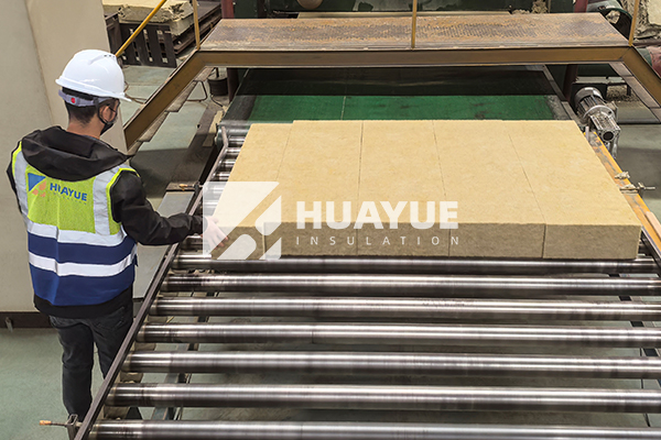 mineral wool in production line