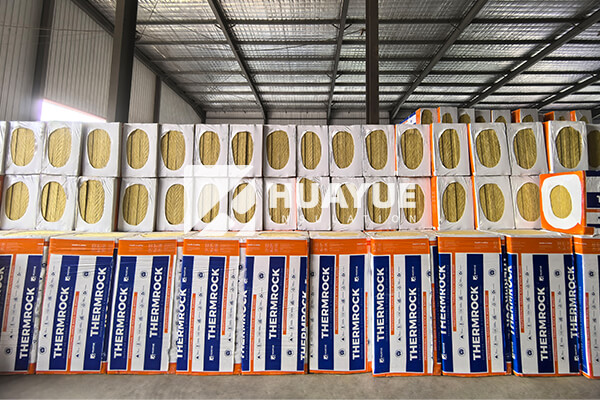 Rock wool insulation product in warehouse