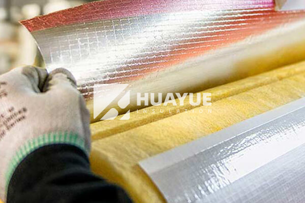 close-up fiberglass insulation details