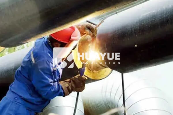 fiberglass insulation installation on pipes