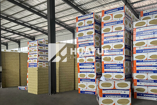 warehouse with insulation stored