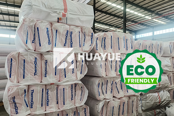 eco batt insulation rolls stacked in warehouse