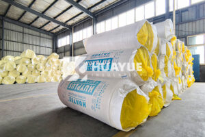 bulk storage of glass wool felt rolls