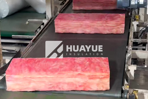 production image of fiberglass wool