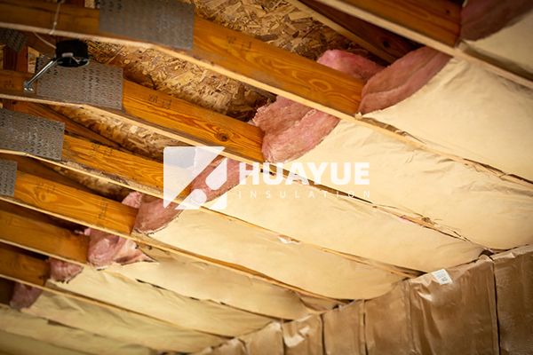 kraft faced insulation rolls in basement