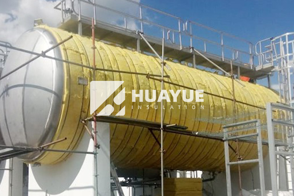 insulation installation on tank