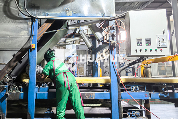 production line of glass wool