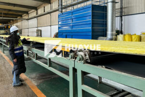 production line of foil backed fiberglass batt insulation