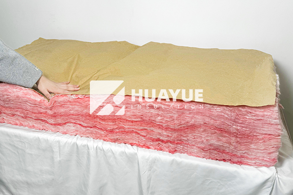 R19 kraft fiberglass insulation product showing kraft facing