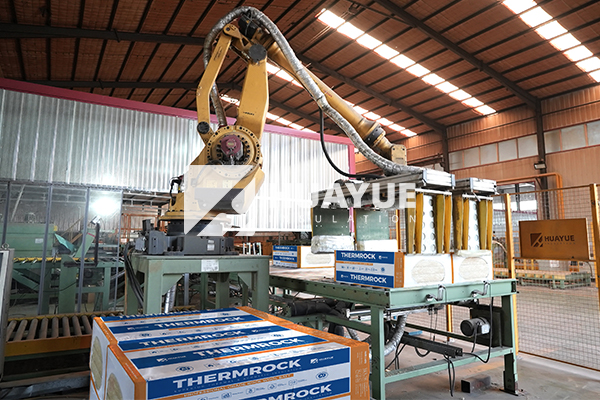 Rock wool board production line in factory