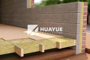 rock wool acoustic insulation installation in floor