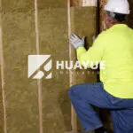 rock wool insulation installation in basement