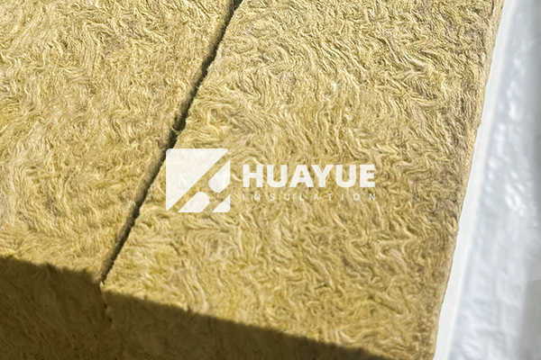 Close-up of rock wool insulation sheets showing fiber structure and density