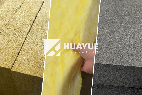 alt text: comparison of rock wool, glass wool, and foam glass after 1000-hour thermal aging test