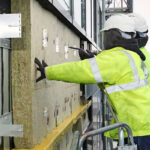 rock wool cavity insulation close up with fiber structure