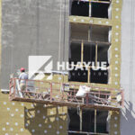 rock wool exterior insulation installed on commercial building façade