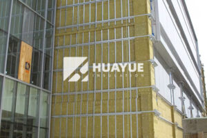 rock wool insulation installation in commercial building