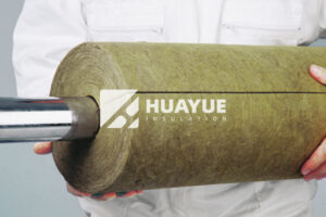rock wool pipe section on pipeline