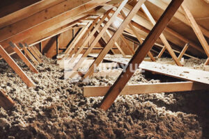 blown in mineral wool attic application