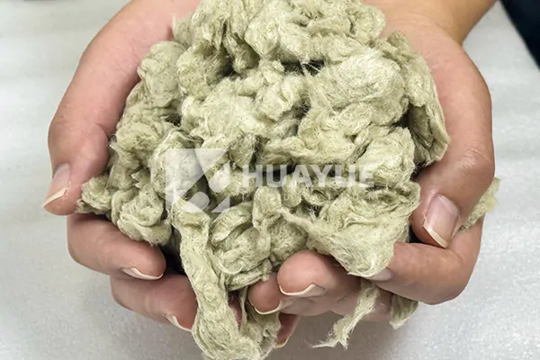 mineral wool loose-fill density and fiber detail