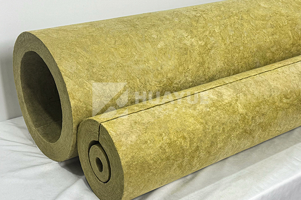 close-fit rock wool pipe section with sealed joints