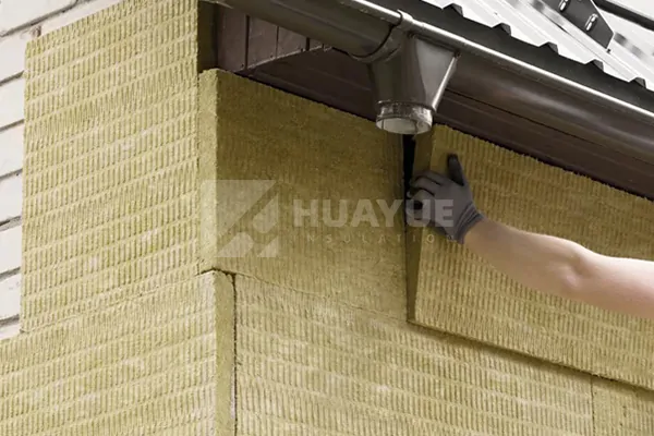 Rock wool insulation board behind a ventilated rainscreen cladding