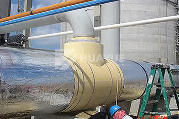rock wool pipe lagging on an insulated process pipe